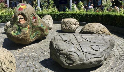 Boulders in the town centre